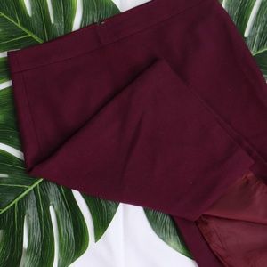J. Crew Maroon/Plum Wool Pencil Skirt